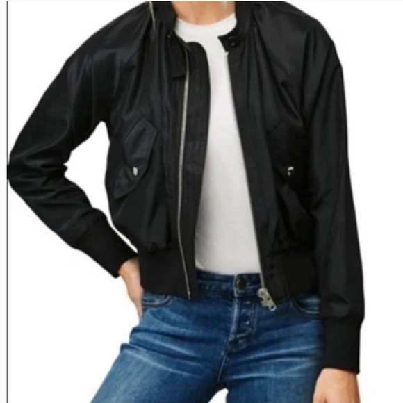 Free People Black Bomber Jacket - Picture 3 of 8